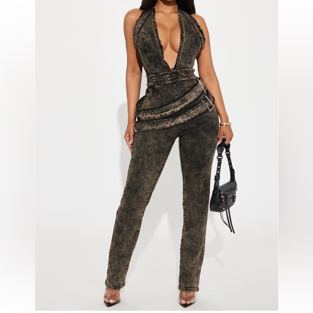 Denim jumpsuit brand new size medium